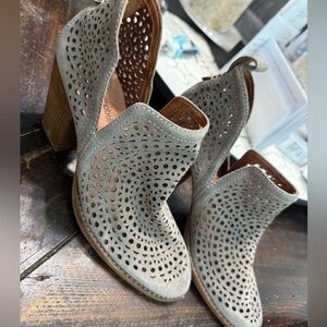 Jeffrey Campbell Perforated Ankle Booties in Light Gray